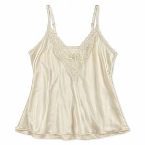 Vtg Ivory Lace Camisole Tank S Whimsigoth y2k minimalist ethereal